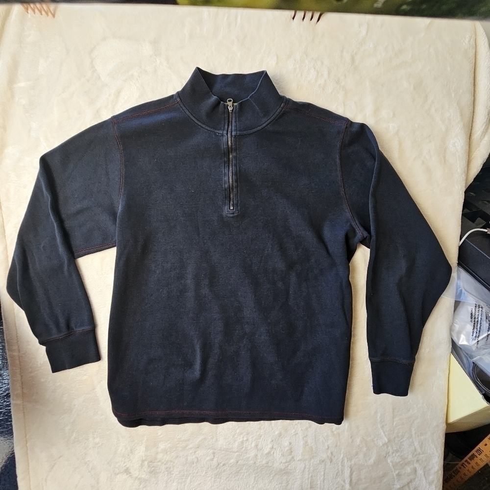 Robert Graham Sweater quarter zip mens xl black long sleeve warm fleece